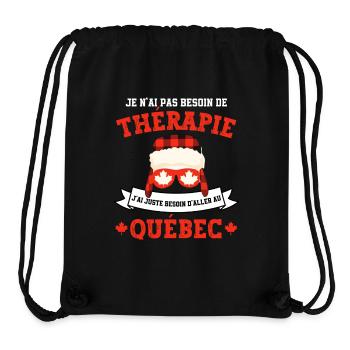 Thérapie Québec Canada - Sac à cordon recyclé Stanley/Stella - noir - Devant