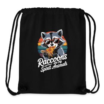 Lustiger Waschbär mit Pizza - Stanley/Stella recycelter Gym Bag - Schwarz - Vorne