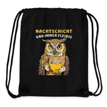OWL NIGHT SHIFT AND ALWAYS DILIGENT - Stanley/Stella Recycled Gym Bag - black - Front
