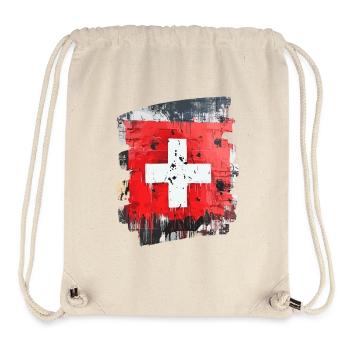 Schweizer Flagge Schweiz - Stanley/Stella recycelter Gym Bag - Naturweiß - Vorne