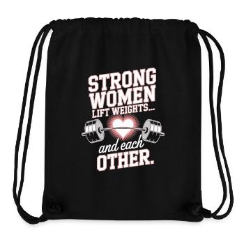 Strong Women Lift Weights – Fitness & Frauenpower - Stanley/Stella recycelter Gym Bag - Schwarz - Vorne