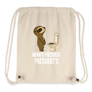 Drôle paresseux Toilettes Humour Quand C’est pressant - Sac à cordon recyclé Stanley/Stella - blanc naturel - Devant