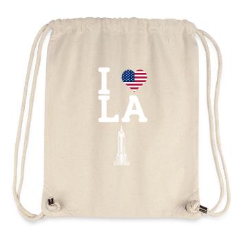 I Love LA Cool Los Angeles Estate Heart Flagge USA - Stanley/Stella recycelter Gym Bag - Naturweiß - Vorne