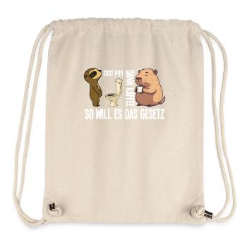 Lustig Faultier Capybara Erst Pinkeln Dann Kaffee - Stanley/Stella recycelter Gym Bag - Naturweiß - Vorne