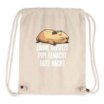 Zähne Geputzt Gute Nacht Capybara Pyjama Geschenk - Stanley/Stella recycelter Gym Bag - Naturweiß - Vorne