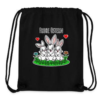 Frohe Ostern mit der Oster Hasen Familie - Stanley/Stella recycelter Gym Bag - Schwarz - Vorne