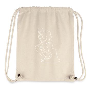 The thinker statue line art - Stanley/Stella Recycled Gym Bag - natural - Front