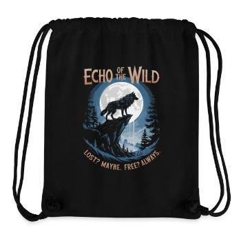 Écho de la nature - Loup hurlant, liberté et nature - Sac à cordon recyclé Stanley/Stella - noir - Devant