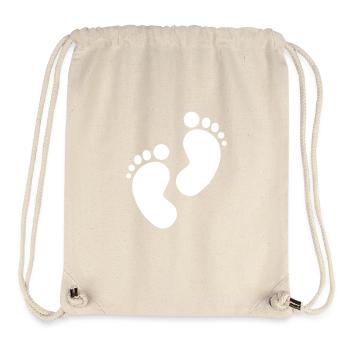 Baby Fußabdruck, Babyfüße - Stanley/Stella recycelter Gym Bag - Naturweiß - Vorne