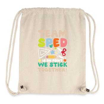 Team SPED Spezielle Bildung Zusammenhalt - Stanley/Stella recycelter Gym Bag - Naturweiß - Vorne
