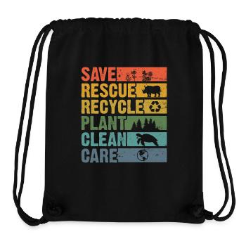 Earth Day - Stanley/Stella Recycled Gym Bag - black - Front