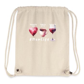 MomLife Kaffee Wein Liebe Aquarell Mutter Geschenk - Stanley/Stella recycelter Gym Bag - Naturweiß - Vorne
