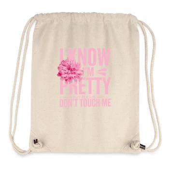 Je sais que je suis jolie mais s’il vous plaît ne me touchez pas les femmes - Sac à cordon recyclé Stanley/Stella - blanc naturel - Devant