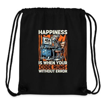 Coder Happiness Is When Your Code Runs Developer - Stanley/Stella recycelter Gym Bag - Schwarz - Vorne