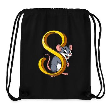 BUCHSTABE S - Stanley/Stella recycelter Gym Bag - Schwarz - Vorne