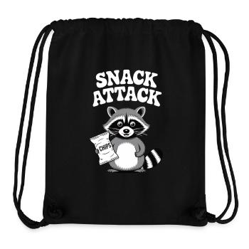 Chips et raton laveur - Sac à cordon recyclé Stanley/Stella - noir - Devant