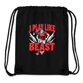 Joueuse de rugby Fan féminine Fan avec - Sac à cordon recyclé Stanley/Stella - noir - Devant