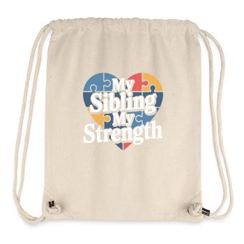 Frères et sœurs autistes - Sac à cordon recyclé Stanley/Stella - blanc naturel - Devant