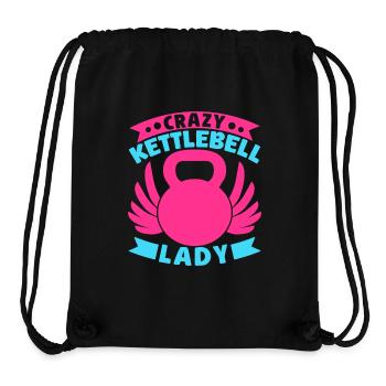Fanatiques de fitness Crazy Kettlebell Lady - Sac à cordon recyclé Stanley/Stella - noir - Devant