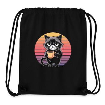 Morning cat with caffeine - Stanley/Stella Recycled Gym Bag - black - Front