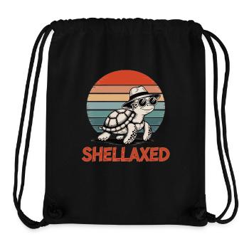 Motif de tortue effrayante pour les vacances - Sac à cordon recyclé Stanley/Stella - noir - Devant