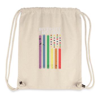 Célébrer la diversité, pas la division, l’unité - Sac à cordon recyclé Stanley/Stella - blanc naturel - Devant