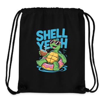 Shell yeah – Chill Turtle - Sac à cordon recyclé Stanley/Stella - noir - Devant