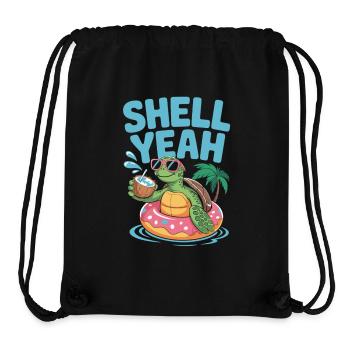 L’été en style – Turtle Time - Sac à cordon recyclé Stanley/Stella - noir - Devant