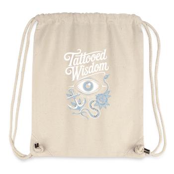 Des personnes âgées tatouées vieillissant fièrement, - Sac à cordon recyclé Stanley/Stella - blanc naturel - Devant