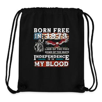 Born Free in 1973 - 52 Years of Independence & - Stanley/Stella Recycled Gym Bag - black - Front