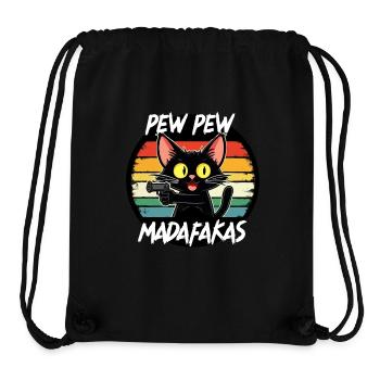 Pew Pew Cat Funny Kitty Cat - Stanley/Stella Recycled Gym Bag - black - Front