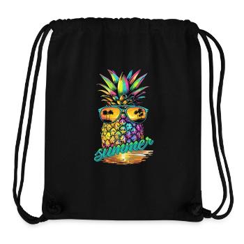Bunte Ananas mit Sonnenbrille und Sommer Feeling - Stanley/Stella recycelter Gym Bag - Schwarz - Vorne