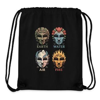 Four Elemental Masks | Alchemical Symbols Art - Stanley/Stella Recycled Gym Bag - black - Front