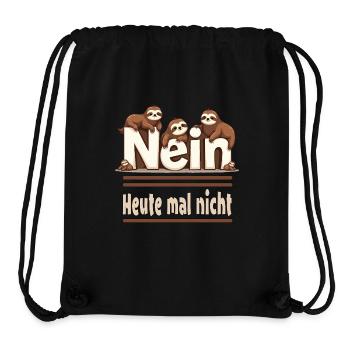 Nein Faultier Arbeit Spruch Pause - Stanley/Stella recycelter Gym Bag - Schwarz - Vorne