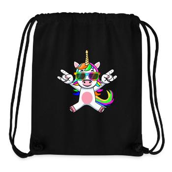 Unicorn Mythical Creature Party Cute Animal Colorful Kids - Stanley/Stella Recycled Gym Bag - black - Front