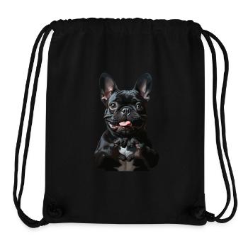 Cute French Bulldog Look - Stanley/Stella Recycled Gym Bag - black - Front