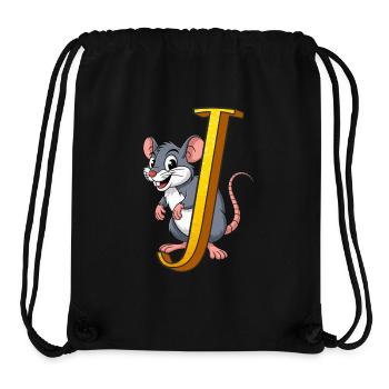 BUCHSTABE J - Stanley/Stella recycelter Gym Bag - Schwarz - Vorne