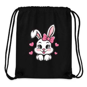 Süßer Hase mit Schleife und Herzen - Stanley/Stella recycelter Gym Bag - Schwarz - Vorne
