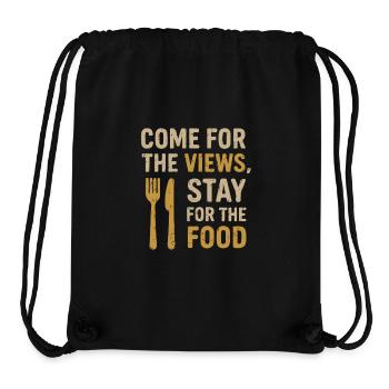 Venez pour la vue, restez pour la nourriture - Sac à cordon recyclé Stanley/Stella - noir - Devant