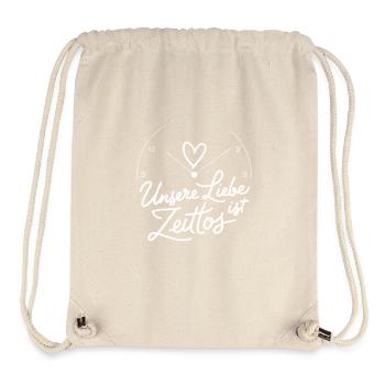 Notre amour est intemporel – un message intemporel pour - Sac à cordon recyclé Stanley/Stella - blanc naturel - Devant