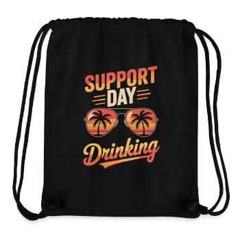 Support Day Drinking mit Sonnenbrille - Stanley/Stella recycelter Gym Bag - Schwarz - Vorne