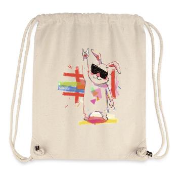 Regenbogenroboter Partystar - Stanley/Stella recycelter Gym Bag - Naturweiß - Vorne