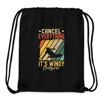 Kitesurfen Alles Absagen, Es Ist Windig Draußen - Stanley/Stella recycelter Gym Bag - Schwarz - Vorne