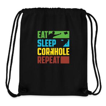Manger Dormir Cornhole Joueur récurrent - Sac à cordon recyclé Stanley/Stella - noir - Devant