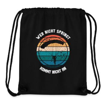 Retro Fallschirmspringen Spruch Design Fallschirm - Stanley/Stella recycelter Gym Bag - Schwarz - Vorne