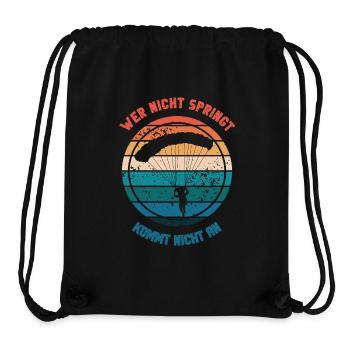 Retro Fallschirmspringen Spruch Design Fallschirm - Stanley/Stella recycelter Gym Bag - Schwarz - Vorne