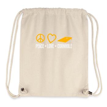 Joueur Peace Love Cornhole - Sac à cordon recyclé Stanley/Stella - blanc naturel - Devant