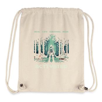 Real Life Survival Mode Activated Saying - Stanley/Stella Recycled Gym Bag - natural - Front