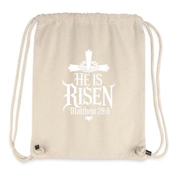 Christ is risen Matthew 28:6 - Stanley/Stella Recycled Gym Bag - natural - Front