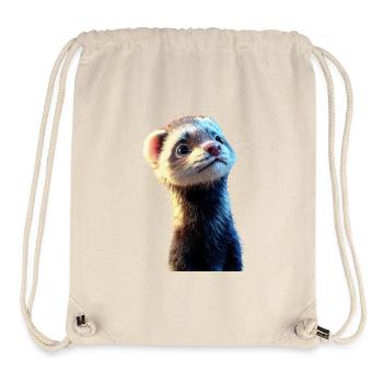 Furet Furet Putois Martre Belette Mignon Furet - Sac à cordon recyclé Stanley/Stella - blanc naturel - Devant